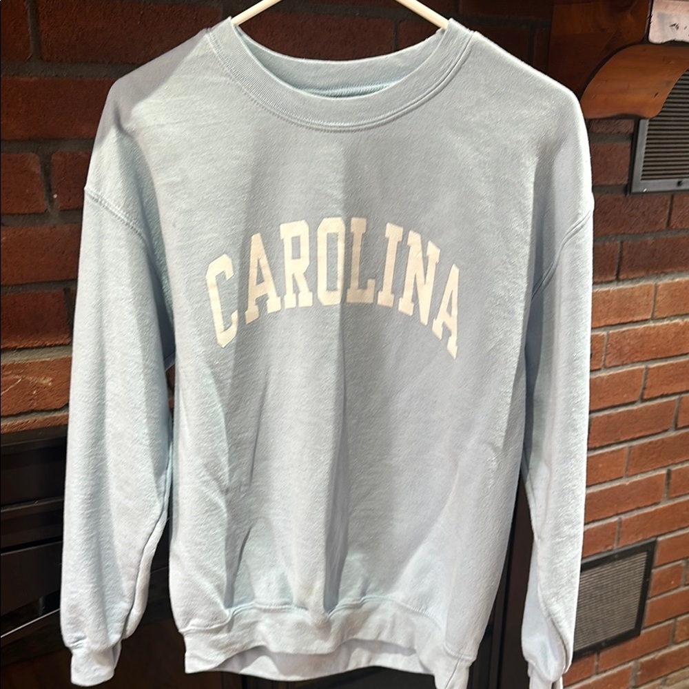 Blue Crew Neck Sweatshirt with Carolina Text